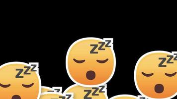 transição vertical de emoji de rosto dormindo video