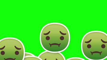 sick face emoji vertical transition green screen video