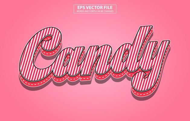 3d editable text effect Free vector
