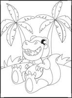 Dinosaur Coloring Pages for kids vector