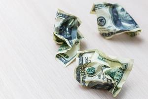 Isolated dollar bill on a white background photo