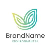 plantilla de diseño de logotipo con tema de medio ambiente y naturaleza vector