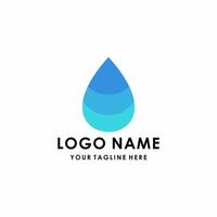 vector de logotipo de ilustración de gota de agua en color azul