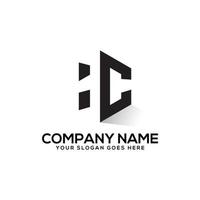 diseño de logotipo de letra inicial hc hexagonal con estilo de espacio negativo, perfecto para el nombre de la empresa comercial y financiera, industria, etc. vector