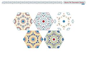 Islamic geometric decorative patterns, background collection, background islamic ornament vector image