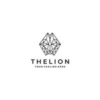 Lion head geometric polygonal logo vector icon design template