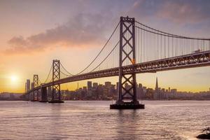 Golden Gate Bridge and downtown San Francisco in USA photo