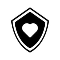 shield with heart symbol icon vector