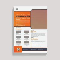 Creative Modern and Clean Handyman service flyer design template vector