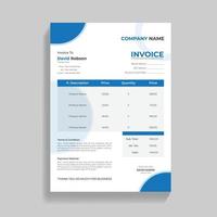 Clean and Minimalist Corporate, Business Invoice design Template vector