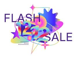 Flash sale promotion. Sale badge banner design vector
