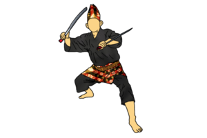 poseren silat met wapen type machete png