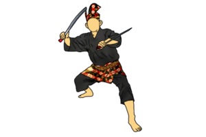 Posing Silat with weapon type machete png
