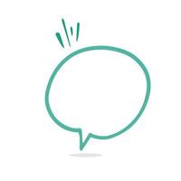 Set of speak bubble text, chatting box, message box outline cartoon illustration design. Balloon doodle style of thinking sign symbol. color cute and lovely chat speech sticker. box, text, dialog, art vector