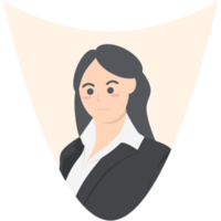 mujer de negocios profesional empleo avatar personaje de pelo largo png