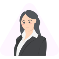 Professional Business Women Employment Avatar Long Hair Character png