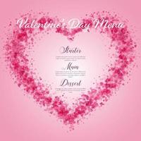 Valentines Day menu with hearts design vector