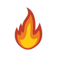 icono de energía de llama de fuego, estilo plano vector