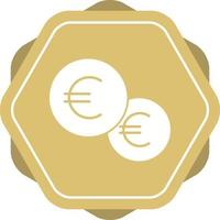hermoso icono de glifo de vector de monedas de euro