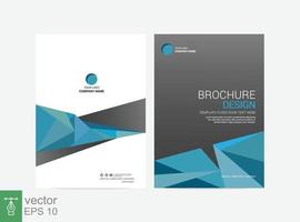 Template vector design for cover, poster, corporate presentation, leaflet. Brochure template flyer background for business design. Modern layout with blue color size A4. EPS 10.