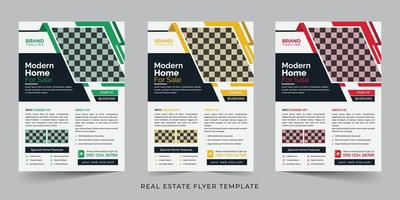 Real estate and home apartment agency flyer template design vector