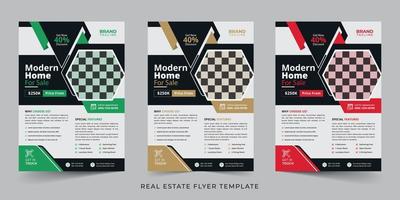 Real estate and home apartment agency flyer template design vector