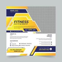 Editable fitness gym workout sports yoga social media post and web banner design for digital marketing company temple design. vector