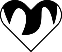 Tattoo heart with flame up in the style of the 90s, 2000s. Black and white single object illustration. vector