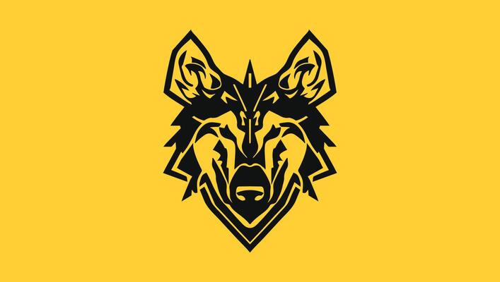 A sleek and minimalistic wolf head or fox face logo design for a professional brand