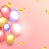 Happy birthday background with 3D ballon photo