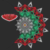 varios colores en un lujoso fondo de diseño de mandala llamativo ornamental vector