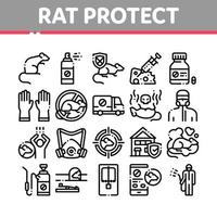 Rat Protect Collection Elements Icons Set Vector