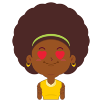 afro woman playful valentine cartoon cute png