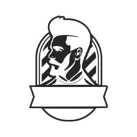 logo en blanco y negro con la imagen de un hombre brutal. estilo elegante con un look sofisticado y sofisticado. vector