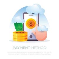 Payment method illustration design for mobile or website design vector