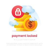 Payment locked. Illustration of payment locked vector