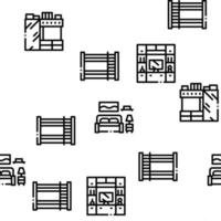 Home Rooms Furniture Seamless Pattern Vector