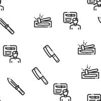 Knife Making Utensil Seamless Pattern Vector