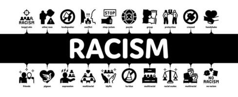 Racism Discrimination Minimal Infographic Banner Vector