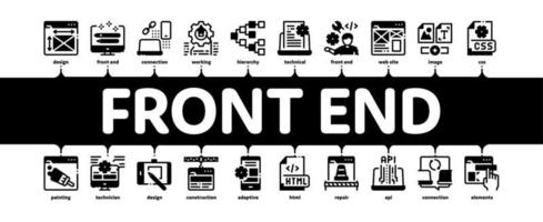 vector de banner infográfico mínimo de desarrollo frontal