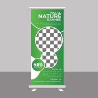 diseño de plantilla de banner enrollable de naturaleza vector