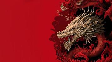 Happy chinese new year background realistic dragon character photo