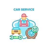 ilustración de color de concepto de vector de servicio de coche