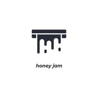 Vector sign honey jam symbol is isolated on a white background. icon color editable.