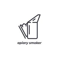 Vector sign apiary smoker symbol is isolated on a white background. icon color editable.