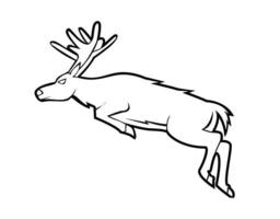 vector illustration of deer jump