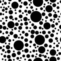 Black and white seamless polka dot pattern. Monochrome, dotted vector background. Geometric abstract with black circles. EPS 10.