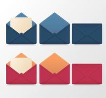Set of empty paper envelope. vector