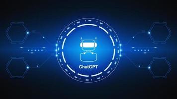 chatgpt ai tecnología de inteligencia artificial concepto de alta tecnología. chat gpt con bot inteligente, ai abierto, línea, luces, tecnología abstracta, vector. diseño para chat, banner web, fondo, transformación. vector