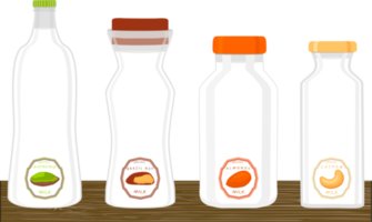 gran conjunto de diferentes tipos de leche fría png